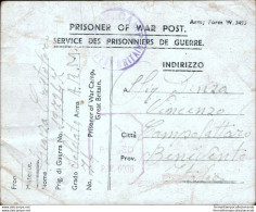 Bo141 Franchigia Militare Prigioniero Di Guerra In Uk  Campolattaro Benevento - Franchigia