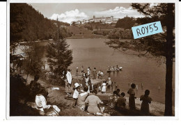 Trentino Alto Adige-trento-lavarone Il Lago Veduta Anni 40 Lago Spiaggia Bagnanti Barca - Altri & Non Classificati