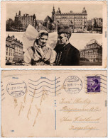 Pilsen Plzeň Stadtteilansichten: Mann Und Frau In Tracht Fotokarte 1941 - República Checa
