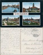 Ansichtskarte Dresden Friedrich-August-Brücke, Rathaus, Zwinger 1916 - Dresden