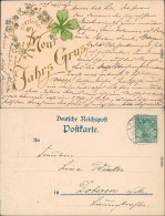  Glückwunsch - Neujahr/Sylvester: Kleeblatt U. Goldene Schrift 1904 Goldrand - Año Nuevo