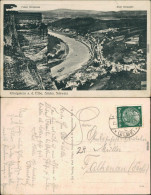 Königstein (Sächsische Schweiz) Panorama-Ansicht Mit Elbe Königsvase 1934 - Koenigstein (Saechs. Schw.)