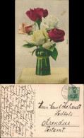 Ansichtskarte  Rosen In Vase Auf Tisch - Photograpische Malerei 1912 - Malerei & Gemälde