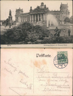 Ansichtskarte Berlin Reichstagsgebäude Mit Bismarck Statue, Reiter 1907 - Other & Unclassified