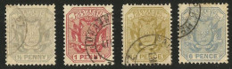 Transvaal 1894. ½d - 6d (poles). SACC 205/8, SG 200/3. - Transvaal (1870-1909)