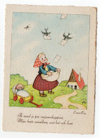 KÜNSTLER ERNST FAY - DUTCH RHYME / UNUSAL - UNUSED - GIRL - BIRDS - DOLL - CONDITION READ DESCRIPTION ! - Birthday