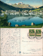 Ansichtskarte St. Moritz Blick Auf Den Ort Mit See Und Bergkette 1924 - Otros & Sin Clasificación