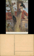 Ansichtskarte  Künstlerkarte: Vögel Auf Baum 1918 - Peintures & Tableaux