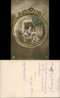 Ansichtskarte  Familie - Fotkunst - Goldrahmen 1913  - Abbildungen