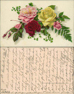 Ansichtskarte  Rosen - Mehrfarbig - Naturfarben Realismus 1916  - Andere & Zonder Classificatie