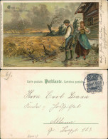 Signierte Künstlerkarten: Unwetter- Erlöse Uns  Übel, Zerstörtes Feld 1901 - Hedendaags (vanaf 1950)