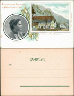 Oberammergau Passionsspiel, Anna Flunger Und Wohnhaus Maria-Darstellerin 1900 - Oberammergau