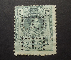 Espana - Spain - Alfonso XIII -  Perfin - Lochung  With Number - B E - Banco Espana - Cancelled - Used Stamps