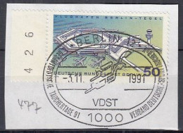 BERLIN  477, Gestempelt Auf Briefstück, SoSt., Flughafen Tegel, 1974 - Gebruikt
