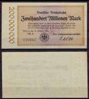 Reichsbahn Berlin 200 Millionen Mark Banknote 1923 VF (3)   (cb266 - Sonstige & Ohne Zuordnung