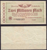 Reichsbahn Berlin 2 Millionen Mark Banknote 1923 F (4)   (cb268 - Sonstige & Ohne Zuordnung