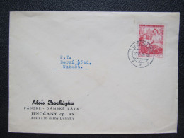 BRIEF Jinočany Dušníky - Unhošť A. Procházka Látky 1948  /// P6060 - Storia Postale