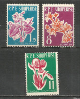 ALBANIA 1961 Mint Stamps (MNH**) Michel # 633-35 Flowers - Albanie