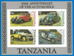 Tanzania 1986 Year, Mint Block  MNH(**) Cars Imperf.  - Tanzania (1964-...)