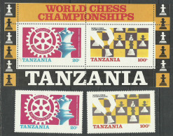 Tanzania 1986 Year, Set + Block Mint Stamps MNH(**) Chess - Tanzanie (1964-...)