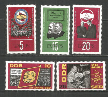 Germany DDR 1966 Year MNH(**) Mi.# 1173-77 - Ongebruikt