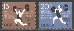 Germany DDR 1966 Year MNH(**) Mi.# 1210-11  Sport - Ungebraucht