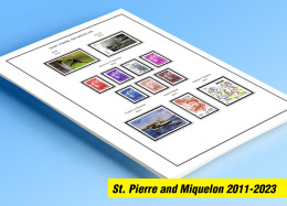 COLOR PRINTED SAINT PIERRE AND MIQUELON 2011-2023 STAMP ALBUM PAGES (49 Illustrated Pages) >> FEUILLES ALBUM - Vordruckblätter