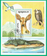 Mongolia 1991 Used Block CTO  Mi.# Blc.171 Gazelle - Mongolie