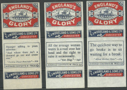 Great Britain 3 Old Matchbox Labels - Boites D'allumettes - Etiquettes