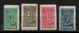 EL SALVADOR 1895 MONEY ORDER STAMPS - GIROS - TASA - MH (NP#97-P32-L1) - El Salvador