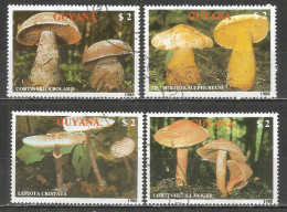 Guyana 1989 Used CTO Stamps Set Mushrooms - Guyana (1966-...)