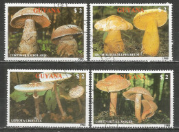 Guyana 1989 Used CTO Stamps Set Mushrooms - Guiana (1966-...)