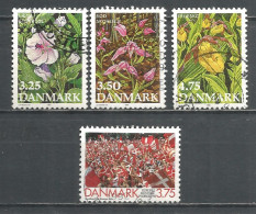 Denmark 1990 Year Used Stamps Flowers - Gebraucht