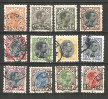 Denmark 1918 Year Used Stamps Mi. 97-108 - Oblitérés