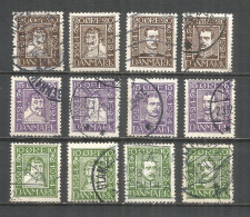 Denmark 1924 Year Used Stamps Mi # 131-142 - Usati