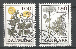 Denmark 1977 Year Used Stamps  Mi # 653-654 Flowers - Gebruikt