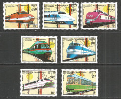 Kampuchea 1989 Year, Used Stamps  CTO (o) Trains - Kampuchea