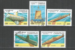 Cambodia / Kampuchea 1994 Year, Used Stamps Ships - Camboya