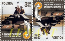 2024.04.30. 1st Polish Armoured Division - Odyssey Of Liberty (tête-bêche) - MNH - Nuevos