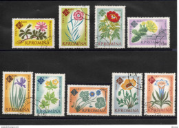 ROUMANIE 1961 Fleurs Yvert 1818-1826, Michel 2020-2028 Oblitéré Cote 3 Euros - Oblitérés