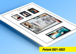 COLOR PRINTED POLAND 2021-2022 STAMP ALBUM PAGES (22 Illustrated Pages) >> FEUILLES ALBUM - Pre-Impresas