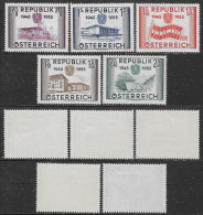 Austria Österreich 1955 Independence Mi N.1012-1016 Complete Set MNH ** - Unused Stamps