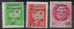 Bellegarde Liberation 3 Rare Stamps Mh* 1944 - War Stamps