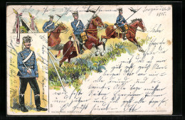 Lithographie Deutsche Husaren, Uniform Und Zu Ross  - Guerra 1914-18