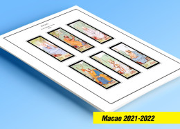 COLOR PRINTED MACAO [SAR] 2021-2022 STAMP ALBUM PAGES (33 Illustrated Pages) >> FEUILLES ALBUM - Pre-printed Pages