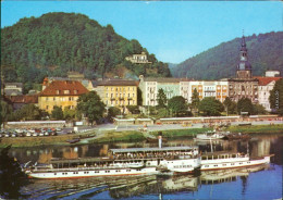 Ansichtskarte Bad Schandau Panorama Mit MS Weltfrieden G1979 - Bad Schandau