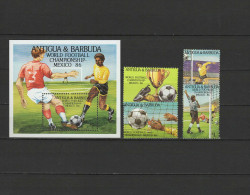 Antigua 1986 Football Soccer World Cup Set Of 4 + S/s MNH - 1986 – Mexiko