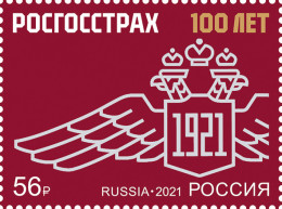 RUSSIA - 2021 -  STAMP MNH ** - 100 Years Of Rosgosstrakh - Neufs