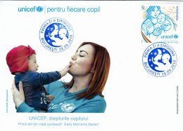 UNICEF , FDC, 2018, ROMANIA - FDC