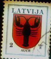 (!)  Latvia-Craw-fish- 2 Sant -1997 Year -stamp - Used (o) Logo Small City - AUCE - Lettonia